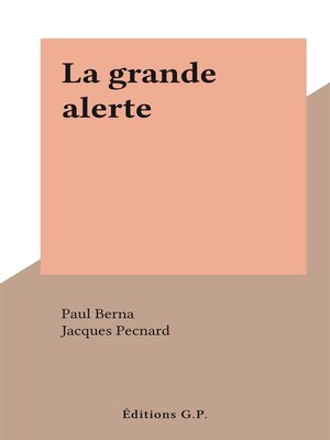 cover image of La grande alerte